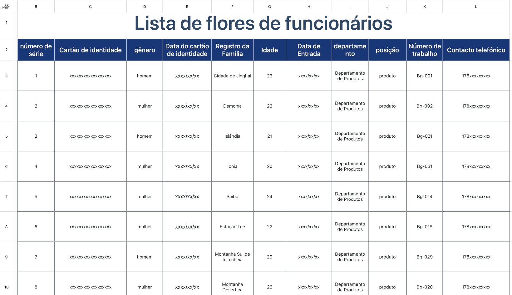 Lista de flores do funcionário6